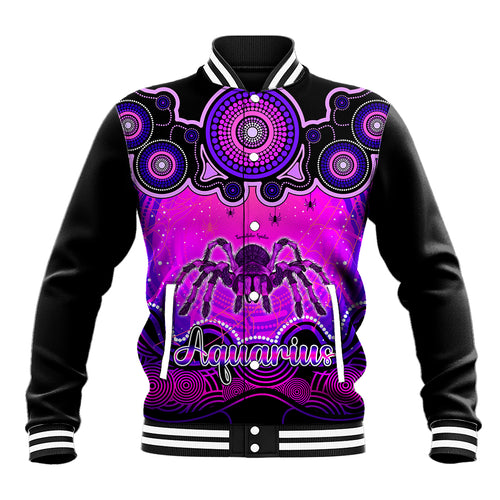 personalised-australia-scorpio-tarantulas-spider-zodiac-baseball-jacket-auz-astrology-aboriginal-magenta
