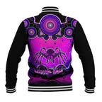 personalised-australia-scorpio-tarantulas-spider-zodiac-baseball-jacket-auz-astrology-aboriginal-magenta