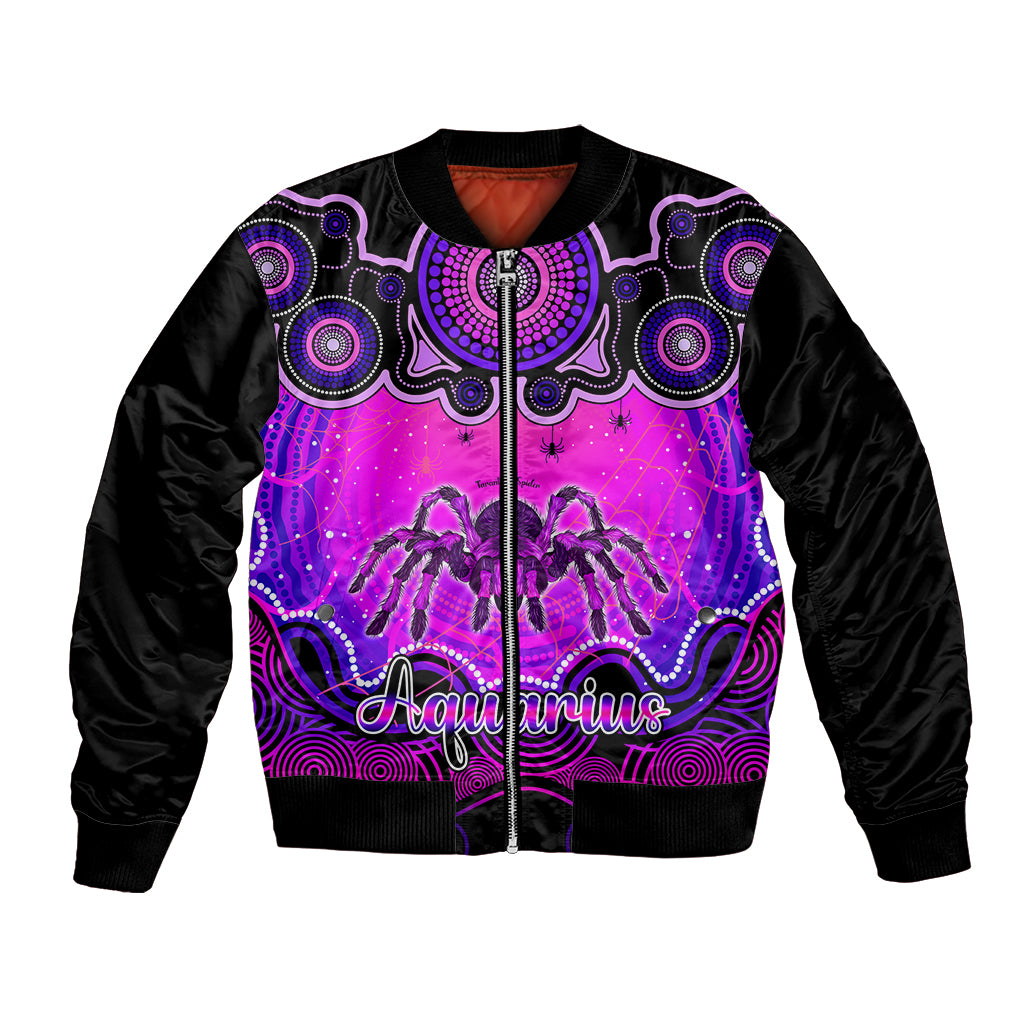 personalised-australia-scorpio-tarantulas-spider-zodiac-bomber-jacket-auz-astrology-aboriginal-magenta