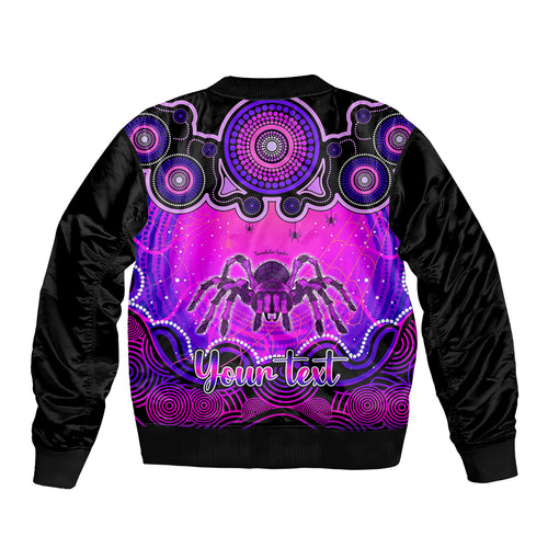personalised-australia-scorpio-tarantulas-spider-zodiac-bomber-jacket-auz-astrology-aboriginal-magenta