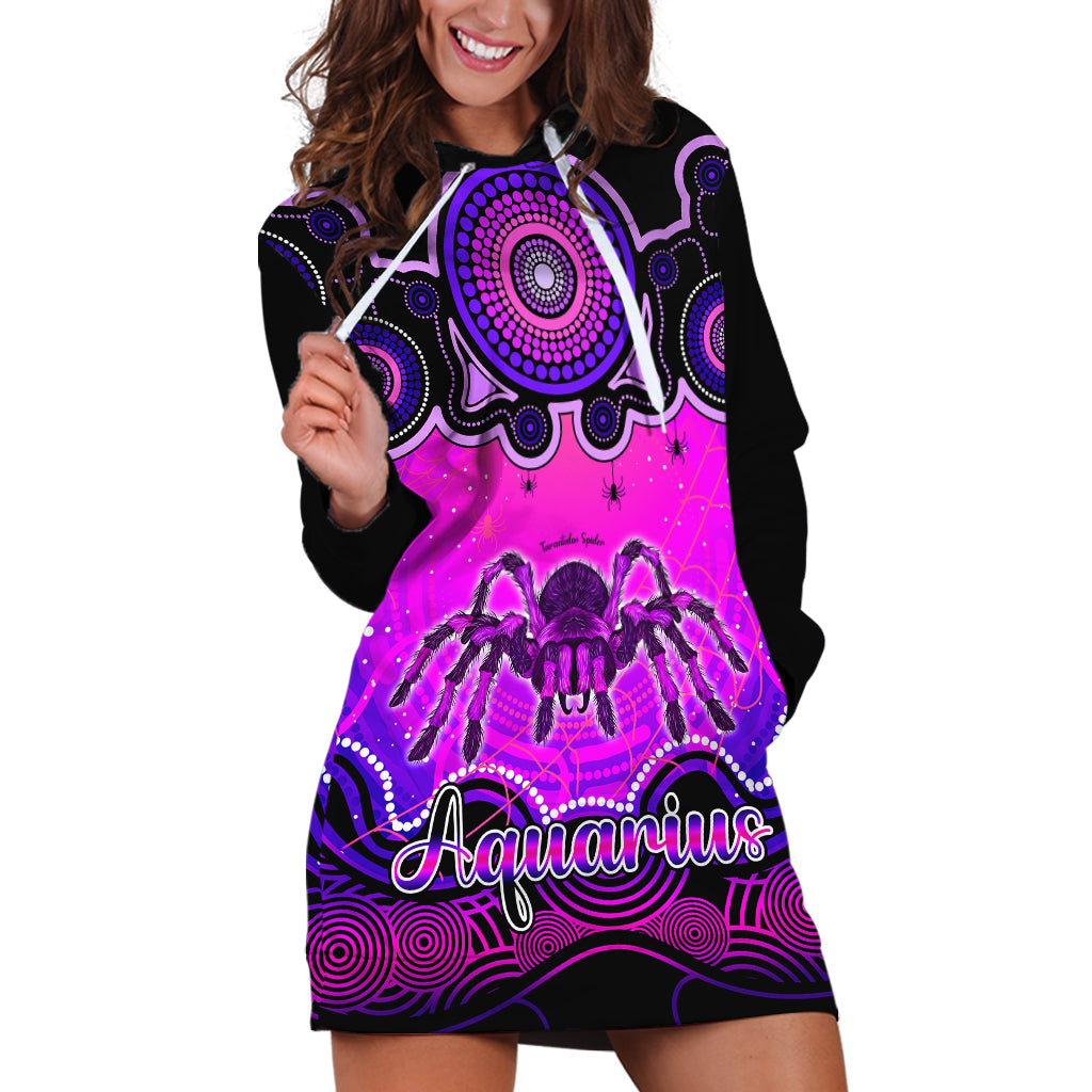 personalised-australia-scorpio-tarantulas-spider-zodiac-hoodie-dress-auz-astrology-aboriginal-magenta