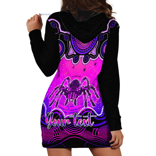 personalised-australia-scorpio-tarantulas-spider-zodiac-hoodie-dress-auz-astrology-aboriginal-magenta