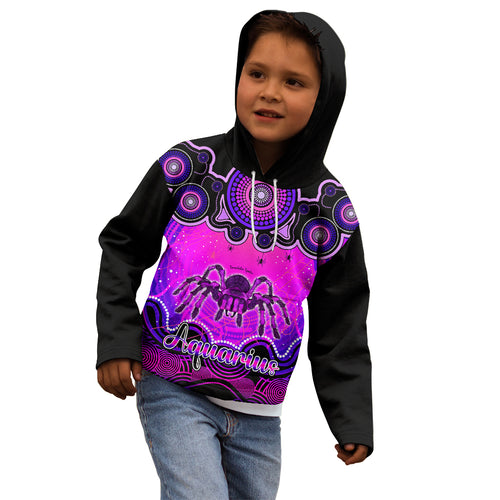 personalised-australia-scorpio-tarantulas-spider-zodiac-kid-hoodie-auz-astrology-aboriginal-magenta