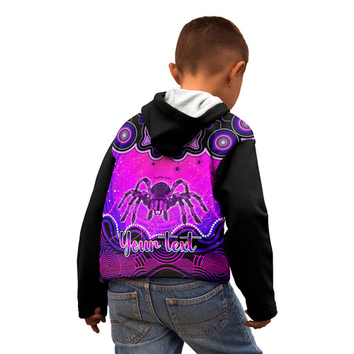 personalised-australia-scorpio-tarantulas-spider-zodiac-kid-hoodie-auz-astrology-aboriginal-magenta