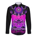 personalised-australia-scorpio-tarantulas-spider-zodiac-long-sleeve-button-shirt-auz-astrology-aboriginal-magenta