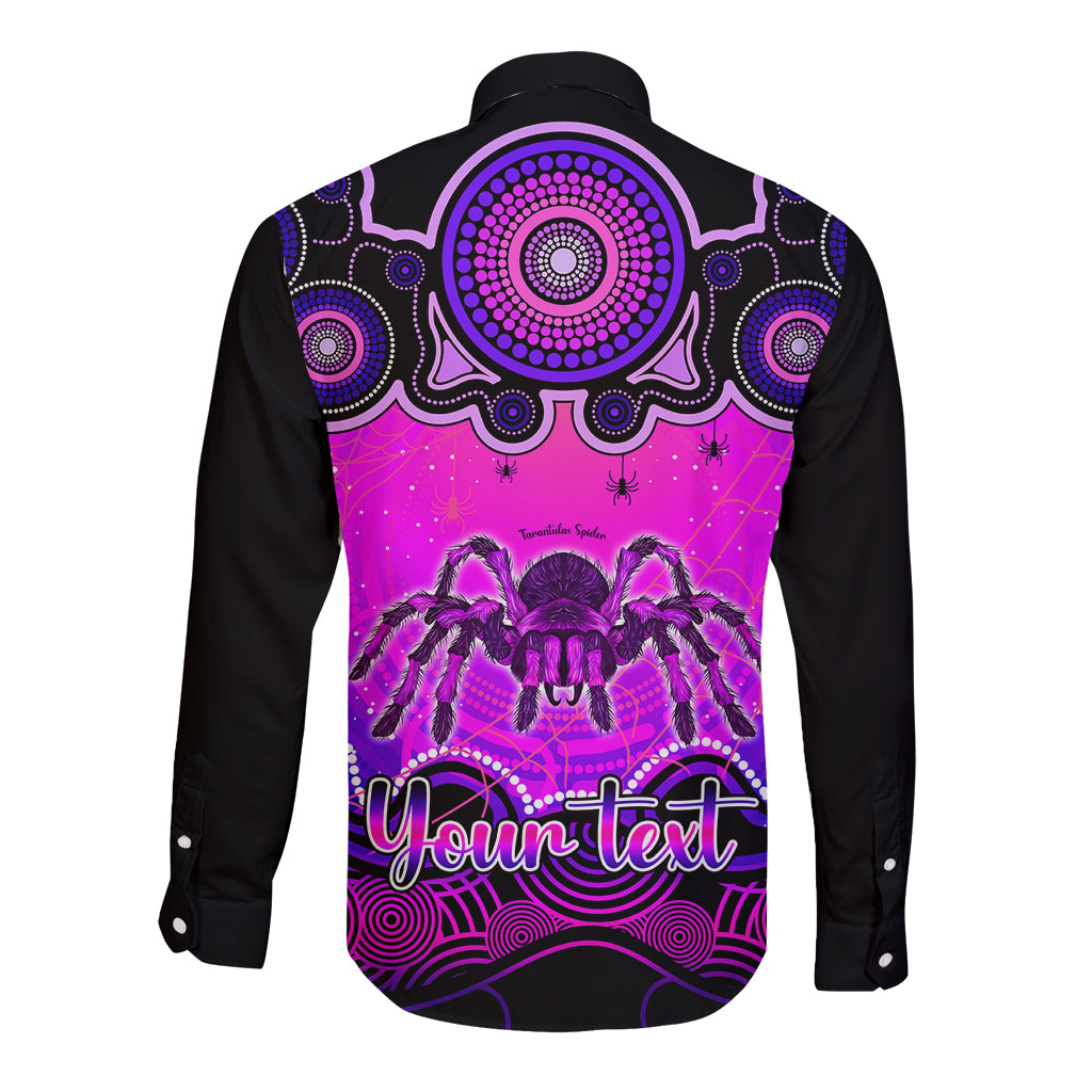 personalised-australia-scorpio-tarantulas-spider-zodiac-long-sleeve-button-shirt-auz-astrology-aboriginal-magenta