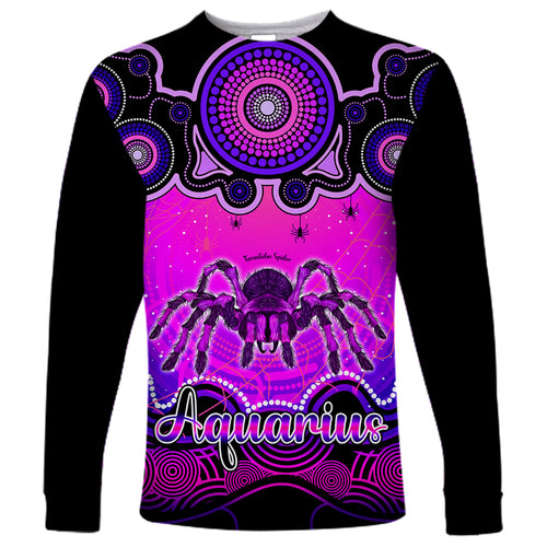 personalised-australia-scorpio-tarantulas-spider-zodiac-long-sleeve-shirt-auz-astrology-aboriginal-magenta