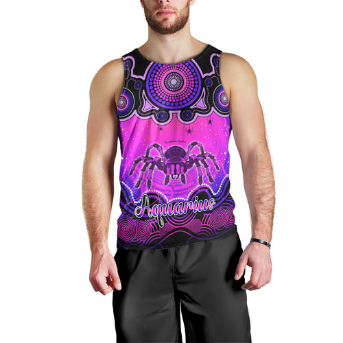 personalised-australia-scorpio-tarantulas-spider-zodiac-men-tank-top-auz-astrology-aboriginal-magenta