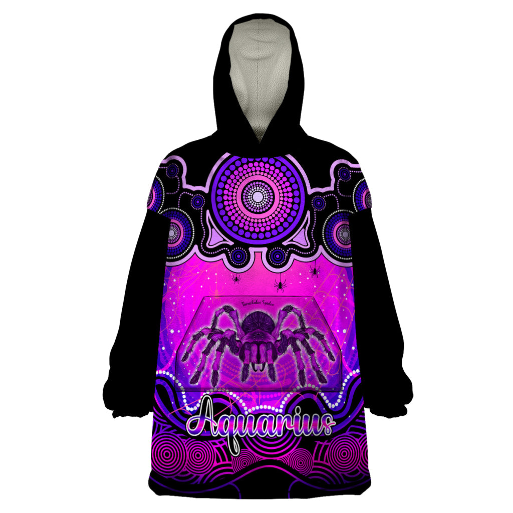 personalised-australia-scorpio-tarantulas-spider-zodiac-wearable-blanket-hoodie-auz-astrology-aboriginal-magenta