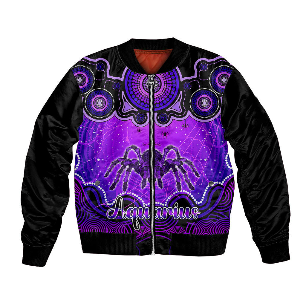 personalised-australia-scorpio-tarantulas-spider-zodiac-bomber-jacket-auz-astrology-aboriginal-purple