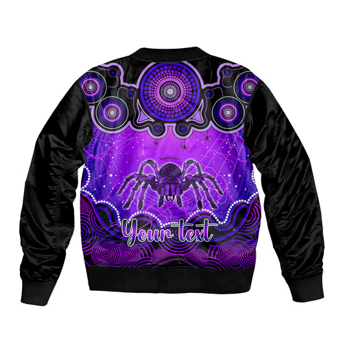 personalised-australia-scorpio-tarantulas-spider-zodiac-bomber-jacket-auz-astrology-aboriginal-purple