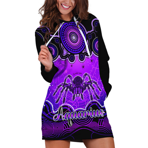 personalised-australia-scorpio-tarantulas-spider-zodiac-hoodie-dress-auz-astrology-aboriginal-purple