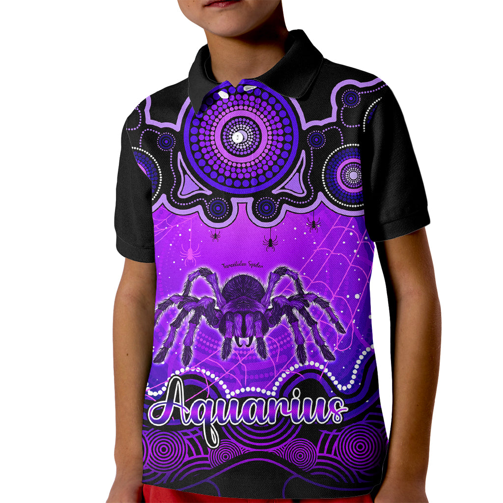 personalised-australia-scorpio-tarantulas-spider-zodiac-kid-polo-shirt-auz-astrology-aboriginal-purple