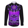 personalised-australia-scorpio-tarantulas-spider-zodiac-long-sleeve-button-shirt-auz-astrology-aboriginal-purple
