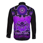 personalised-australia-scorpio-tarantulas-spider-zodiac-long-sleeve-button-shirt-auz-astrology-aboriginal-purple