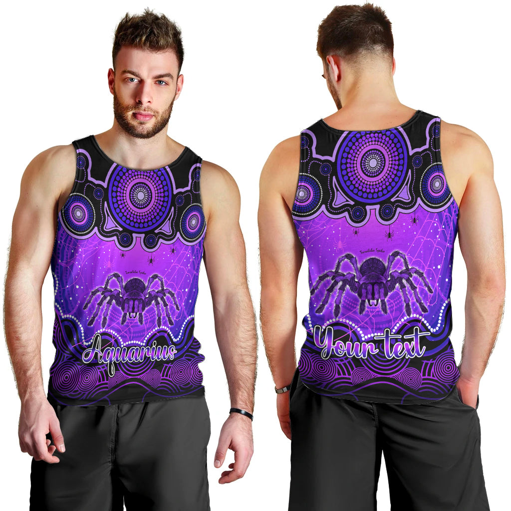 personalised-australia-scorpio-tarantulas-spider-zodiac-men-tank-top-auz-astrology-aboriginal-purple