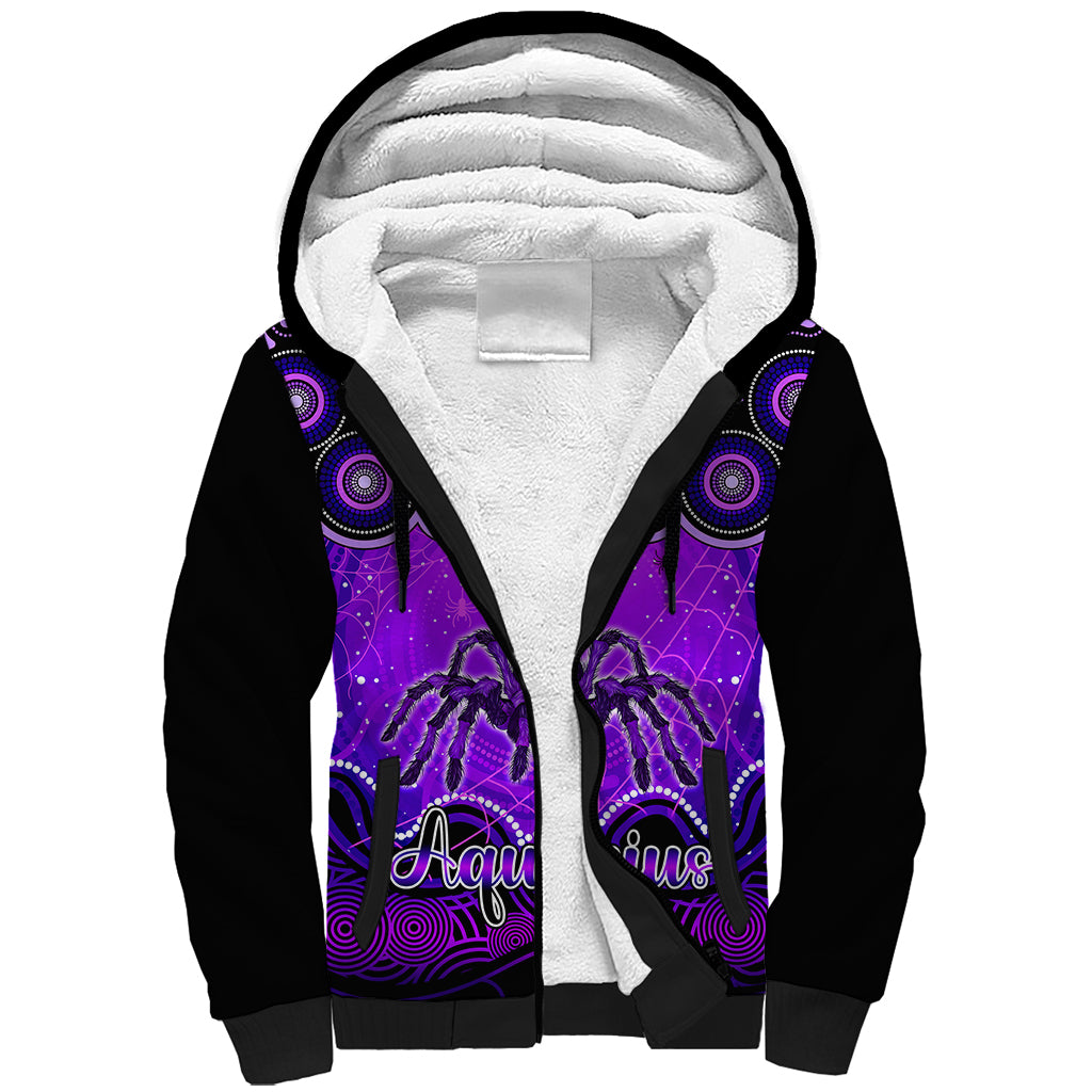 personalised-australia-scorpio-tarantulas-spider-zodiac-sherpa-hoodie-auz-astrology-aboriginal-purple