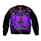 personalised-australia-scorpio-tarantulas-spider-zodiac-sleeve-zip-bomber-jacket-auz-astrology-aboriginal-purple