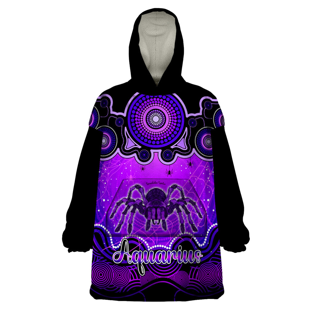 personalised-australia-scorpio-tarantulas-spider-zodiac-wearable-blanket-hoodie-auz-astrology-aboriginal-purple