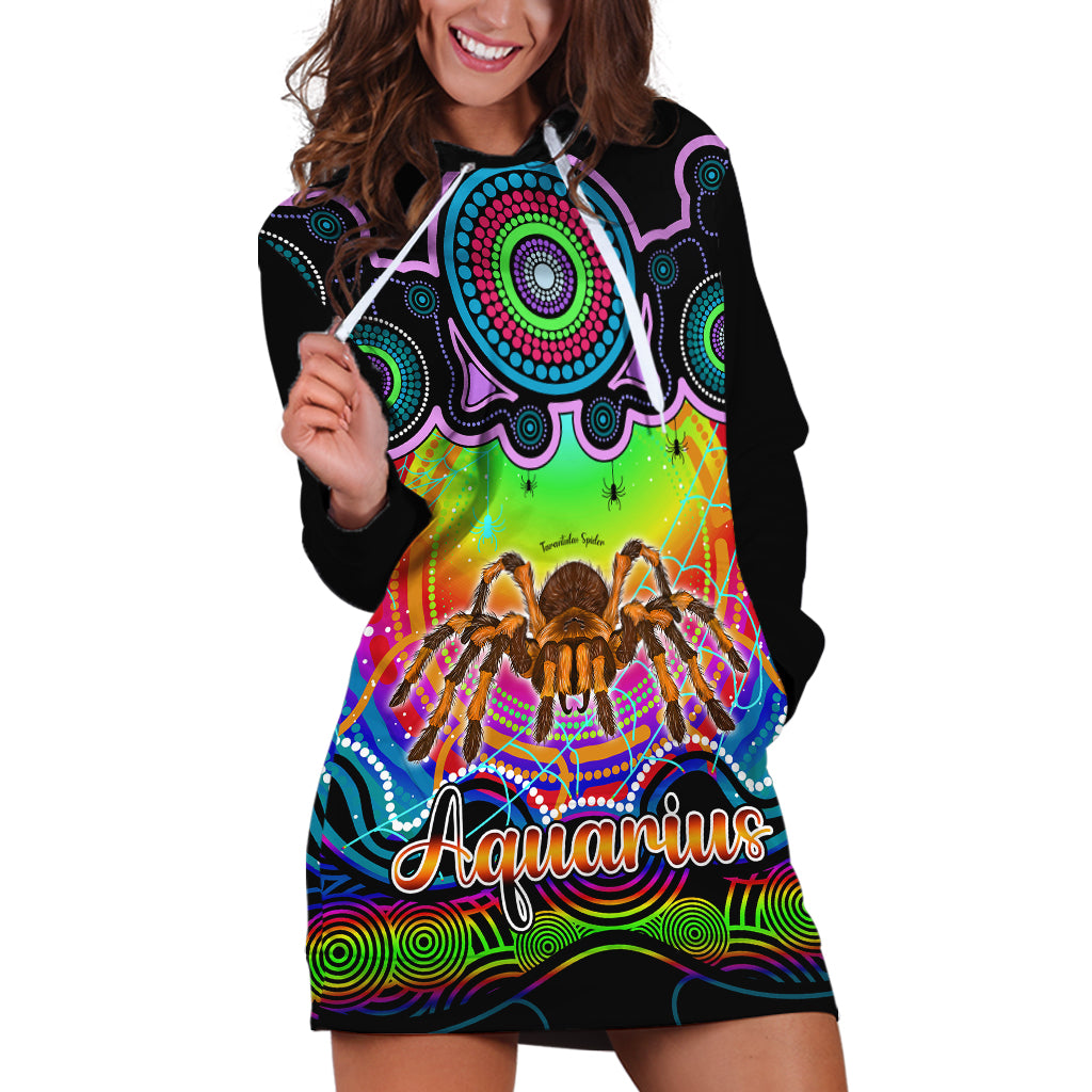 personalised-australia-scorpio-tarantulas-spider-zodiac-hoodie-dress-auz-astrology-aboriginal-rainbow