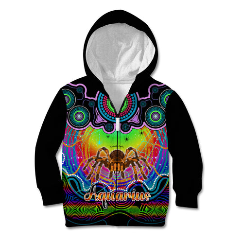 personalised-australia-scorpio-tarantulas-spider-zodiac-kid-hoodie-auz-astrology-aboriginal-rainbow