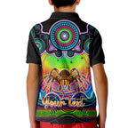 personalised-australia-scorpio-tarantulas-spider-zodiac-kid-polo-shirt-auz-astrology-aboriginal-rainbow