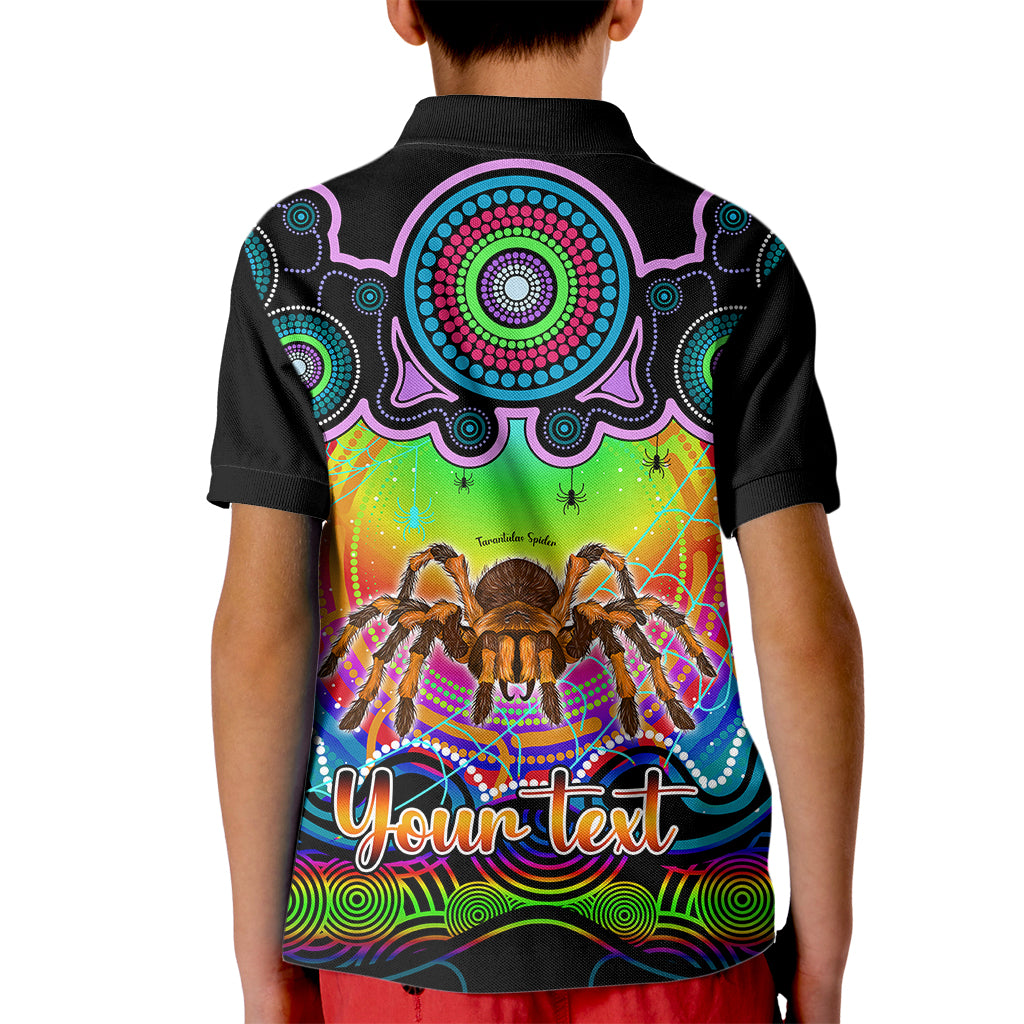 personalised-australia-scorpio-tarantulas-spider-zodiac-kid-polo-shirt-auz-astrology-aboriginal-rainbow