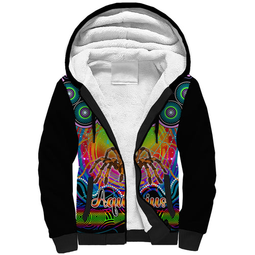 personalised-australia-scorpio-tarantulas-spider-zodiac-sherpa-hoodie-auz-astrology-aboriginal-rainbow
