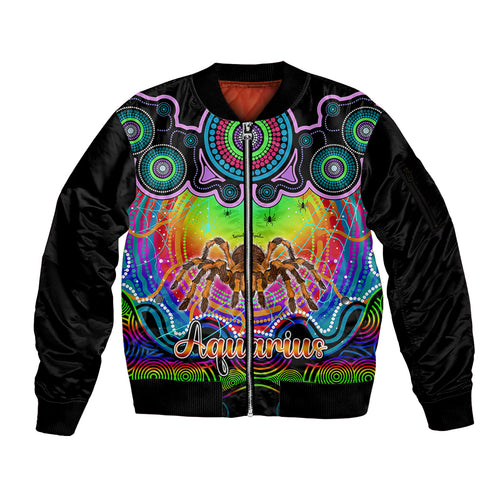 personalised-australia-scorpio-tarantulas-spider-zodiac-sleeve-zip-bomber-jacket-auz-astrology-aboriginal-rainbow