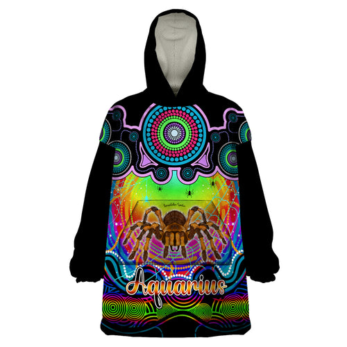 personalised-australia-scorpio-tarantulas-spider-zodiac-wearable-blanket-hoodie-auz-astrology-aboriginal-rainbow