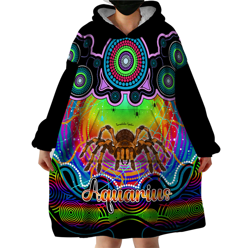 personalised-australia-scorpio-tarantulas-spider-zodiac-wearable-blanket-hoodie-auz-astrology-aboriginal-rainbow