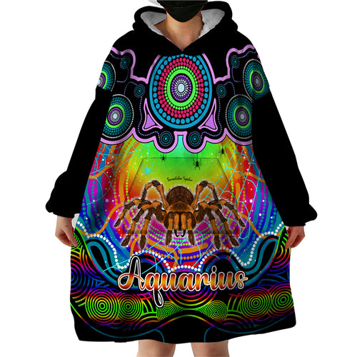 personalised-australia-scorpio-tarantulas-spider-zodiac-wearable-blanket-hoodie-auz-astrology-aboriginal-rainbow