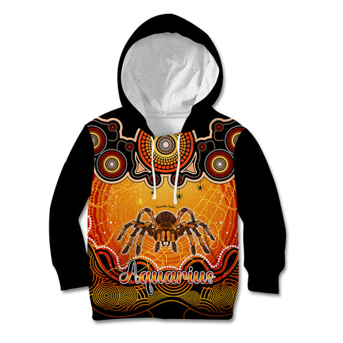 personalised-australia-scorpio-tarantulas-spider-zodiac-kid-hoodie-auz-astrology-aboriginal-red