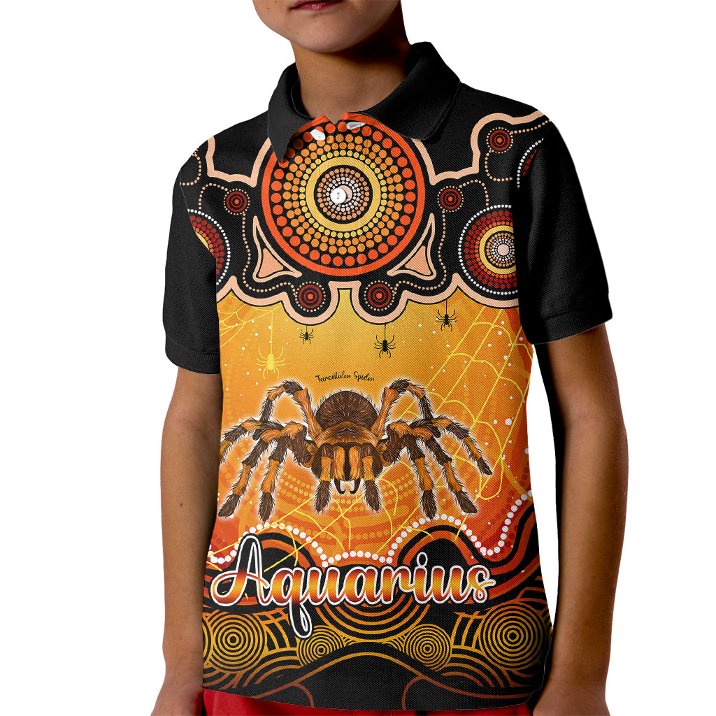 personalised-australia-scorpio-tarantulas-spider-zodiac-kid-polo-shirt-auz-astrology-aboriginal-red