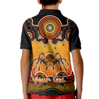 personalised-australia-scorpio-tarantulas-spider-zodiac-kid-polo-shirt-auz-astrology-aboriginal-red
