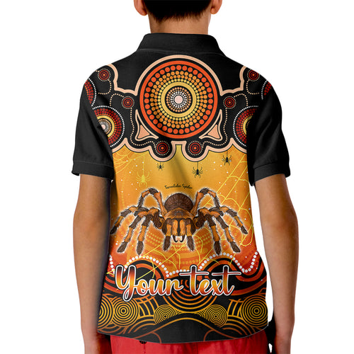 personalised-australia-scorpio-tarantulas-spider-zodiac-kid-polo-shirt-auz-astrology-aboriginal-red