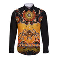 personalised-australia-scorpio-tarantulas-spider-zodiac-long-sleeve-button-shirt-auz-astrology-aboriginal-red