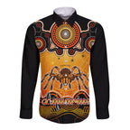 personalised-australia-scorpio-tarantulas-spider-zodiac-long-sleeve-button-shirt-auz-astrology-aboriginal-red