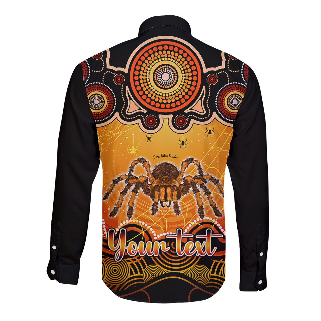 personalised-australia-scorpio-tarantulas-spider-zodiac-long-sleeve-button-shirt-auz-astrology-aboriginal-red