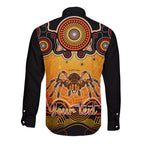 personalised-australia-scorpio-tarantulas-spider-zodiac-long-sleeve-button-shirt-auz-astrology-aboriginal-red