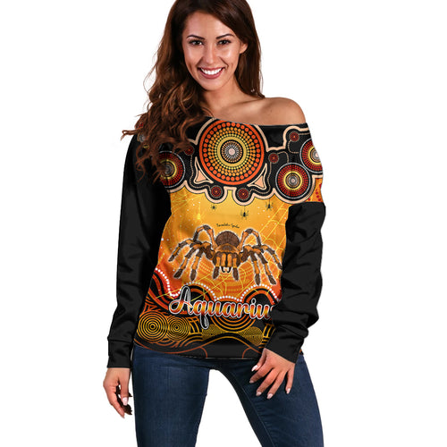 personalised-australia-scorpio-tarantulas-spider-zodiac-off-shoulder-sweater-auz-astrology-aboriginal-red