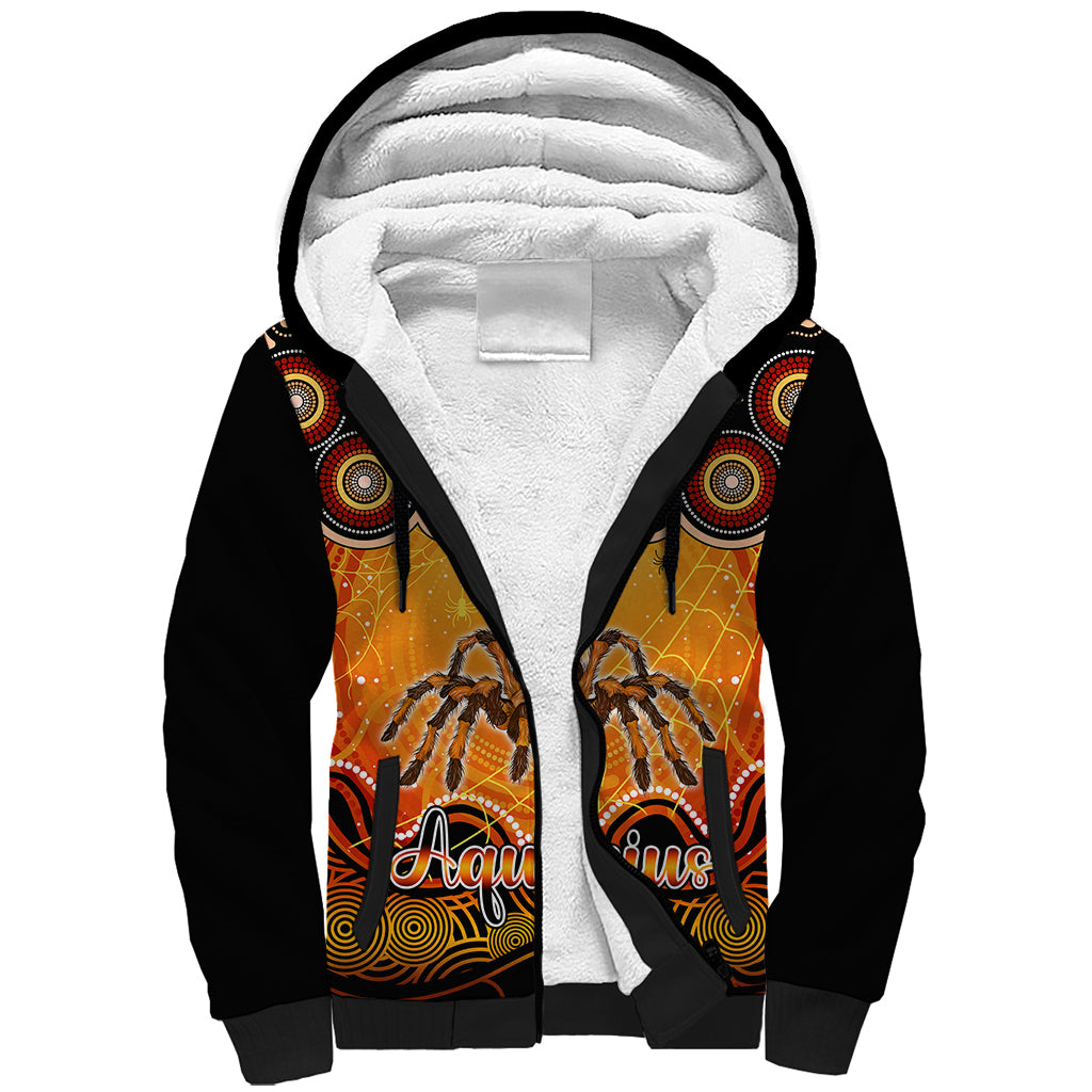 personalised-australia-scorpio-tarantulas-spider-zodiac-sherpa-hoodie-auz-astrology-aboriginal-red