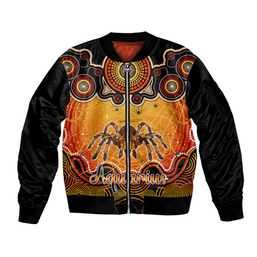 personalised-australia-scorpio-tarantulas-spider-zodiac-sleeve-zip-bomber-jacket-auz-astrology-aboriginal-red