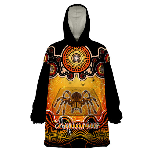 personalised-australia-scorpio-tarantulas-spider-zodiac-wearable-blanket-hoodie-auz-astrology-aboriginal-red
