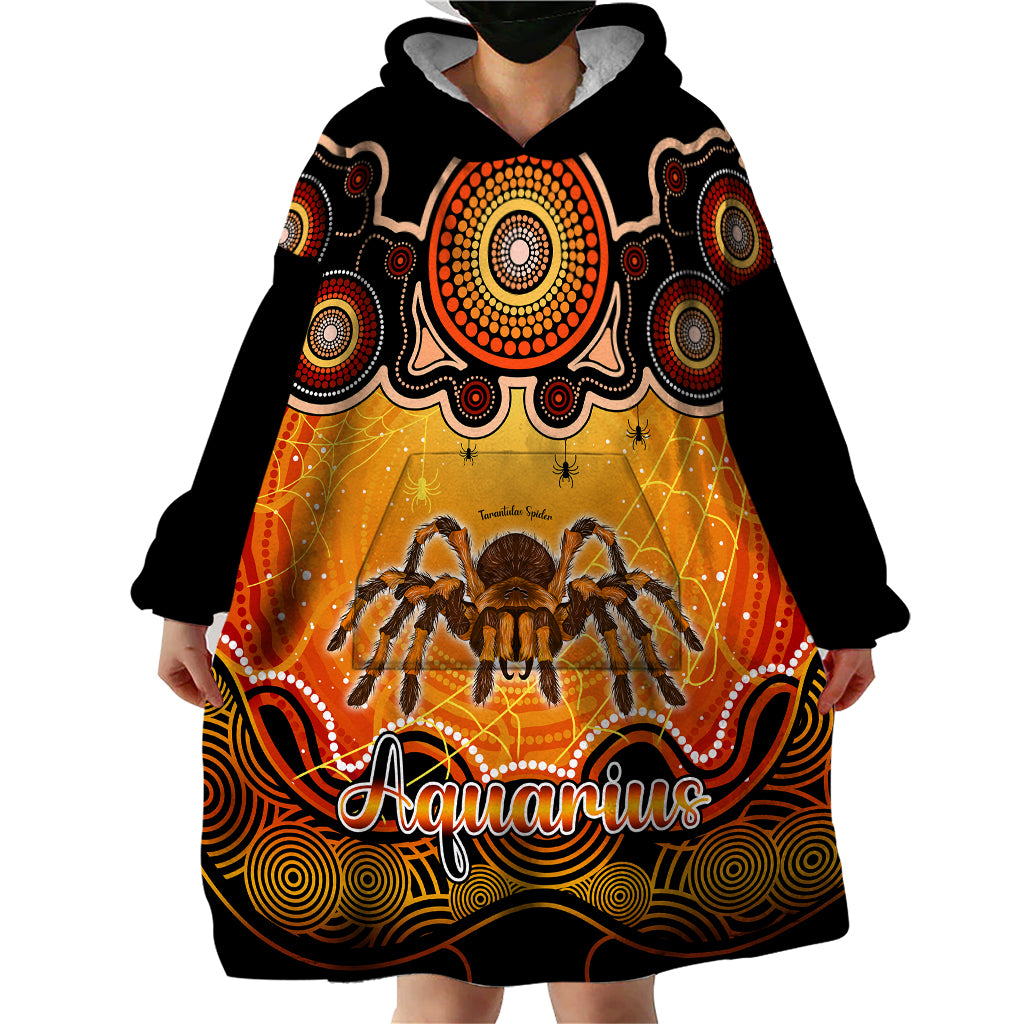 personalised-australia-scorpio-tarantulas-spider-zodiac-wearable-blanket-hoodie-auz-astrology-aboriginal-red