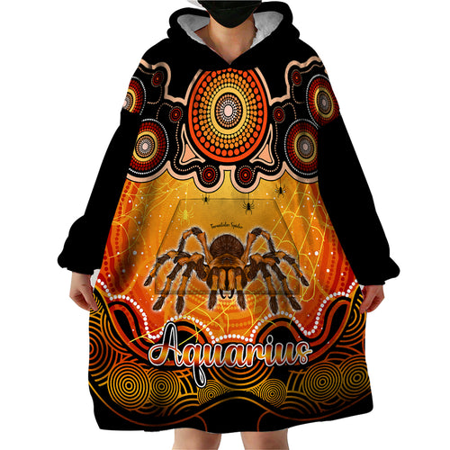 personalised-australia-scorpio-tarantulas-spider-zodiac-wearable-blanket-hoodie-auz-astrology-aboriginal-red