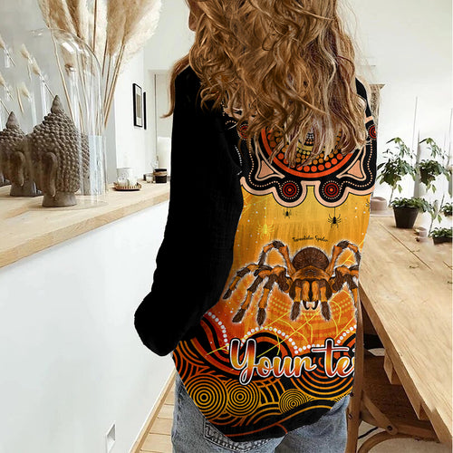 Personalised Australia Scorpio Tarantulas Spider Zodiac Women Casual Shirt Auz Astrology Aboriginal - Red LT9