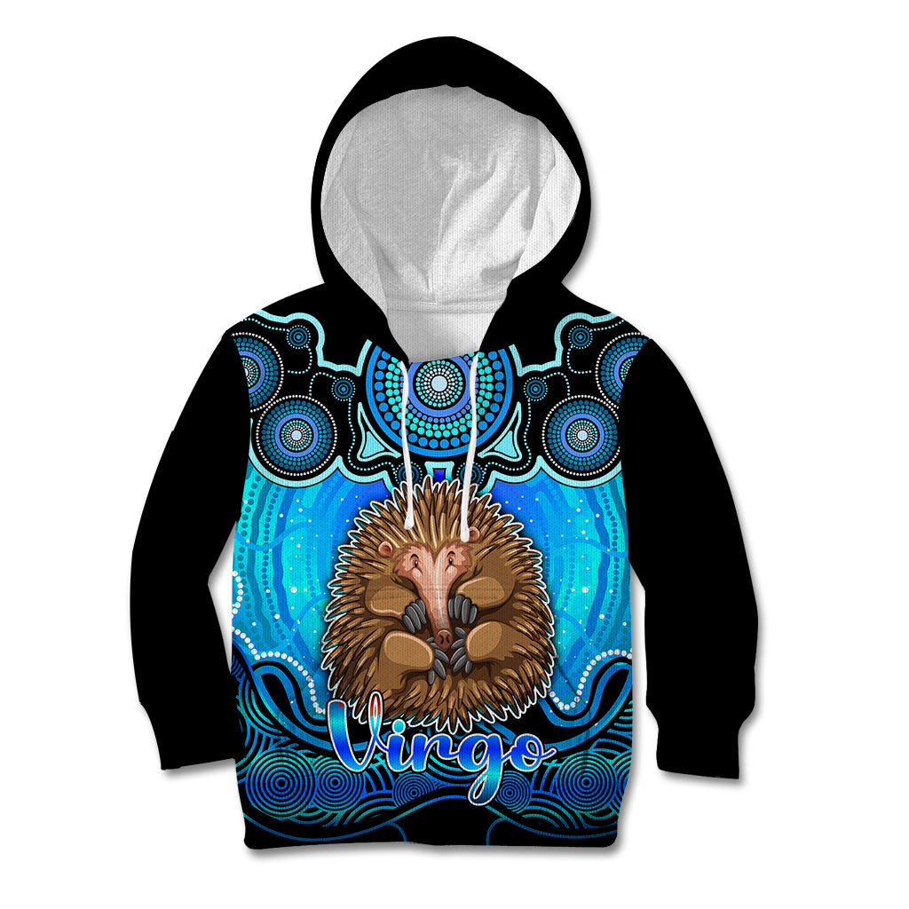 personalised-australia-virgo-echidna-zodiac-kid-hoodie-auz-astrology-aboriginal-aqua