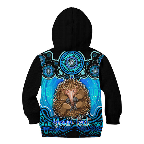 personalised-australia-virgo-echidna-zodiac-kid-hoodie-auz-astrology-aboriginal-aqua