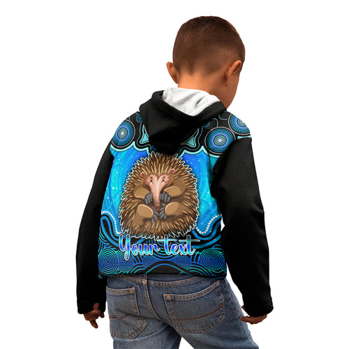 personalised-australia-virgo-echidna-zodiac-kid-hoodie-auz-astrology-aboriginal-aqua